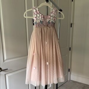Elegant Pink Floral Kids Dress